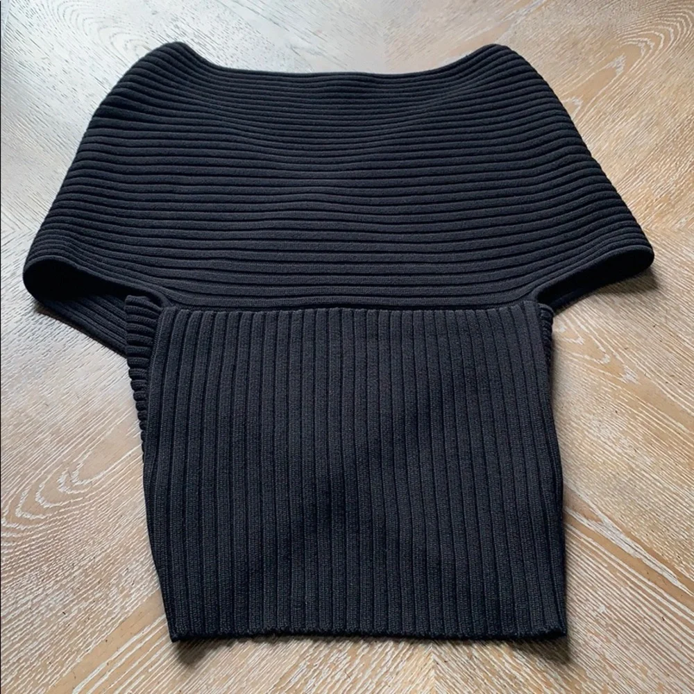 WORTH Ribbed Off-the-Shoulder Sweater Knit Top S - Picture 8 of 8